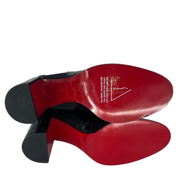 Christian Louboutin Croc Embossed Chelsea Boot 70 Calf Leather in Black - Picture 14 of 16